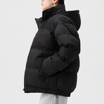 Hooded Puffer Jacket // Black (2XL)