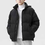 Hooded Puffer Jacket // Black (2XL)