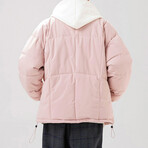 Hoodie + Puffer Jacket // Pink (2XL)