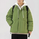 Hoodie + Puffer Jacket // Green (2XL)