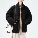 Corduroy Puffer Jacket // Black (S)