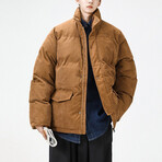 Corduroy Puffer Jacket// Brown (M)
