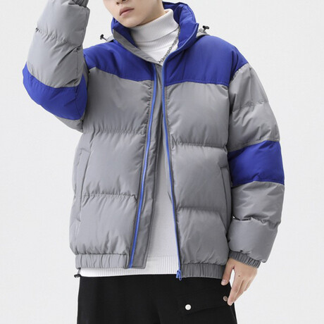 Hooded Puffer Jacket // Gray (XS)