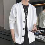 Button Up Cardigan // White (L)