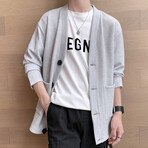 Button Up Cardigan // Light Gray (L)