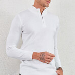 Quarter Zip pullover // White (L)