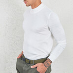 Mock Neck Pullover // White (2XL)