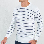 Striped Pullover // White & Blue Stripes (2XL)