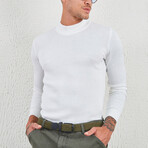 Mock Neck Pullover // White (2XL)