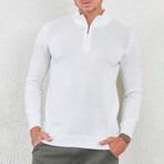 Quarter Zip pullover // White (L)
