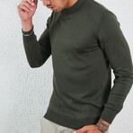 Mock Neck Pullover // Khaki (XL)