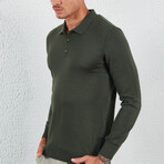 Long Sleeve Polo Shirt // Khaki (M)