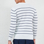 Striped Pullover // White & Blue Stripes (2XL)
