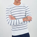 Striped Pullover // White & Blue Stripes (2XL)