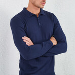 Long Sleeve Polo Shirt // Navy Blue (M)