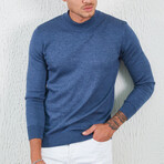 Mock Neck Pullover // Blue (L)