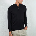 Quarter Zip Pullover // Black (XS)