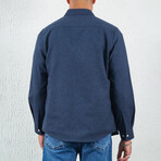 Long Sleeve Button Up // Navy Blue (L)