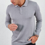 Long Sleeve Polo Shirt // Gray (M)