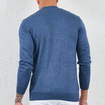 Mock Neck Pullover // Blue (L)