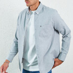 Long Sleeve Button Up // Light Gray (XS)