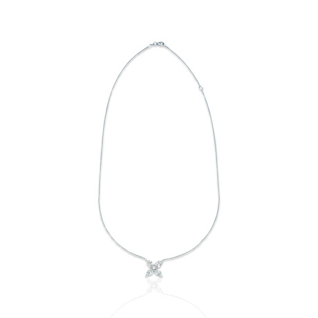 18K White Gold Diamond Necklace // 18" // New