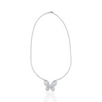 18K White Gold Diamond Butterfly Necklace // 18" // New