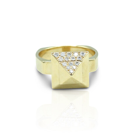 Fine Jewelry // 14K Yellow Gold Teufel Pyramid Diamond Ring // Ring Size: 6 // Pre-Owned