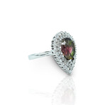 18K White Gold Bicolor Tourmaline + Diamond Ring // Ring Size: 7.5 // Pre-Owned