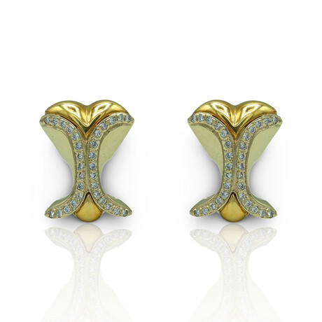18K Yellow Gold Diamond Earrings // Pre-Owned
