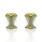 18K Yellow Gold Diamond Earrings // Pre-Owned