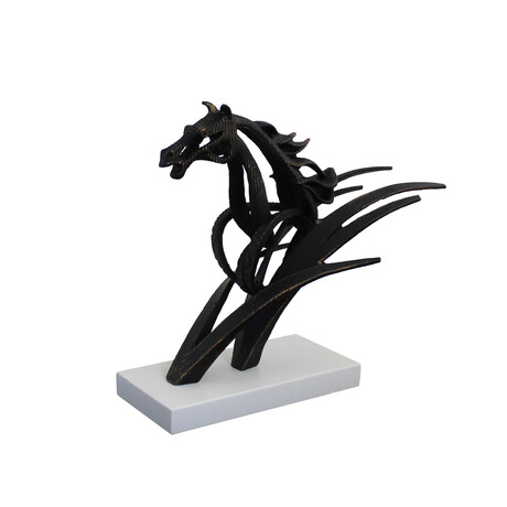 The Elegant Stylized Modern Horse With White Marble Base