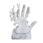 Pixel Hand With White Marble Base