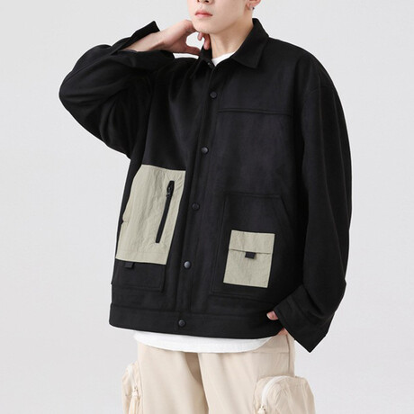 Flannel Utility Jacket // Black (XS)