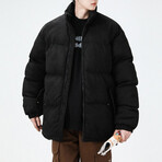 Logo High Collar Puffer Jacket // Black (2XL)