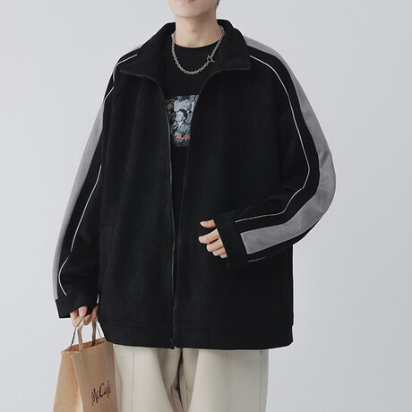 Single Stripe Coach Jacket // Black (XS)