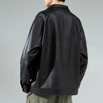 Faux Leather Jacket // Black (XL)