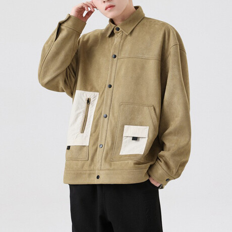 Flannel Utility Jacket // Yellow Green (XS)