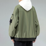 Graphic Bomber Jacket // Green (M)