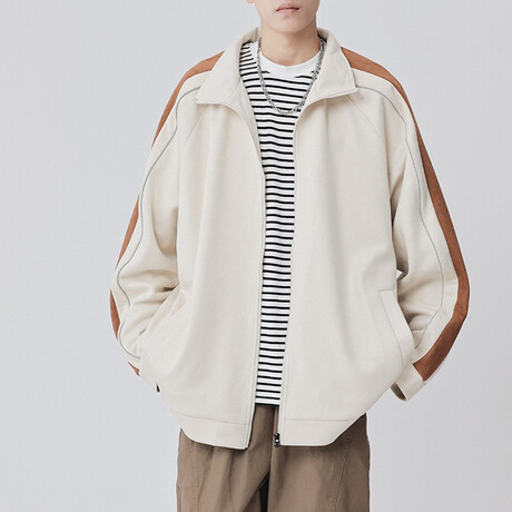 Single Stripe Coach Jacket // Apricot (XS)