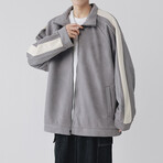Single Stripe Coach Jacket // Gray (XS)
