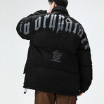 Logo High Collar Puffer Jacket // Black (2XL)