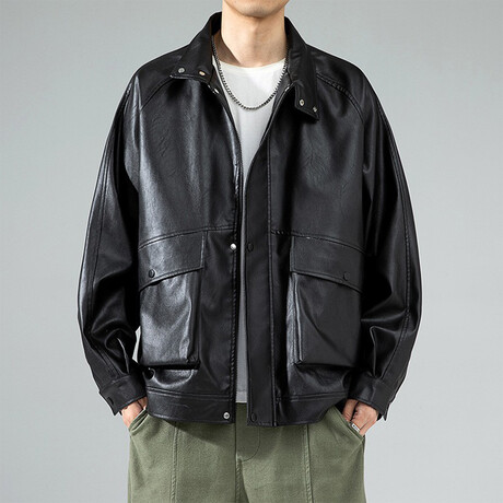 Faux Leather Jacket // Black (XS)