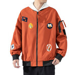 Graphic Bomber Jacket // Orange (XS)