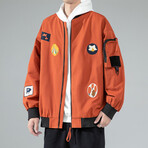Graphic Bomber Jacket // Orange (XS)