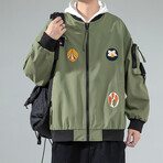 Graphic Bomber Jacket // Green (M)