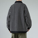 Striped Coach Jacket // Black (S)