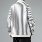 Striped Coach Jacket // White (S)