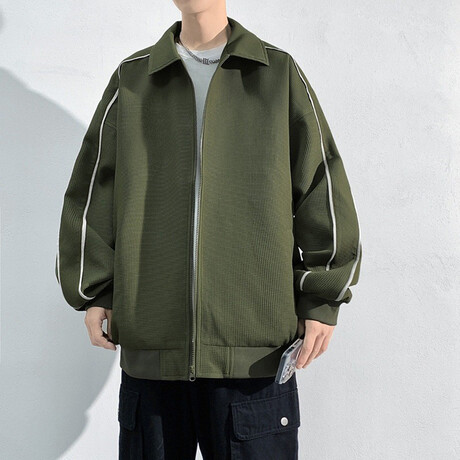 Textured Coach Jacket // Army Green (XS)