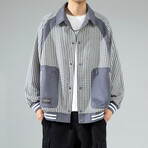 Oversized Checkered Jacket // Dark Gray (M)